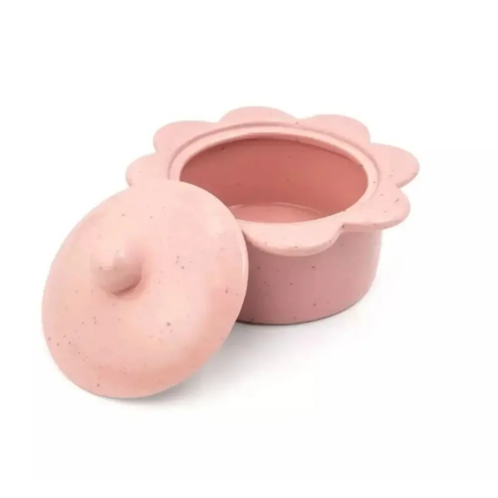 Target Bulleye's Pink Speckled Mini Ceramic Pot With Lid 106 oz NWT Oven Safe s2